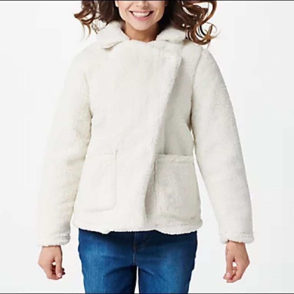 Cuddl Duds Sherpa Wrap Front Jacket
